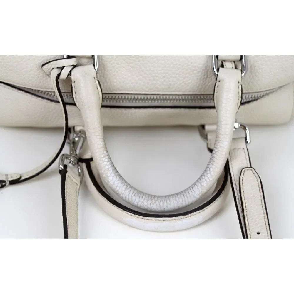 Michael Kors IVORY REAL LEATHER MEDIUM X-BODY SHOULDER BAG SATCHEL HANDBAG PURSE